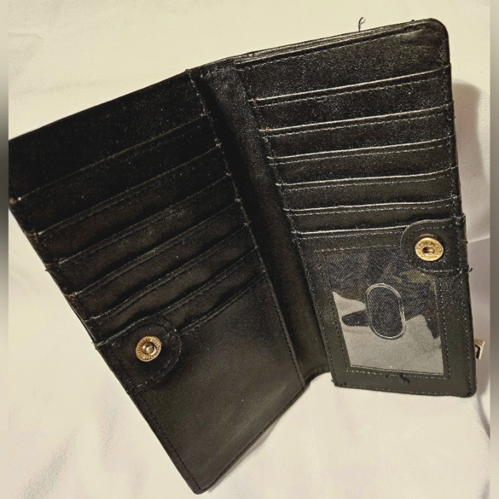 Gently Used Black Leather Wallet Protection From RFID or Scanner
